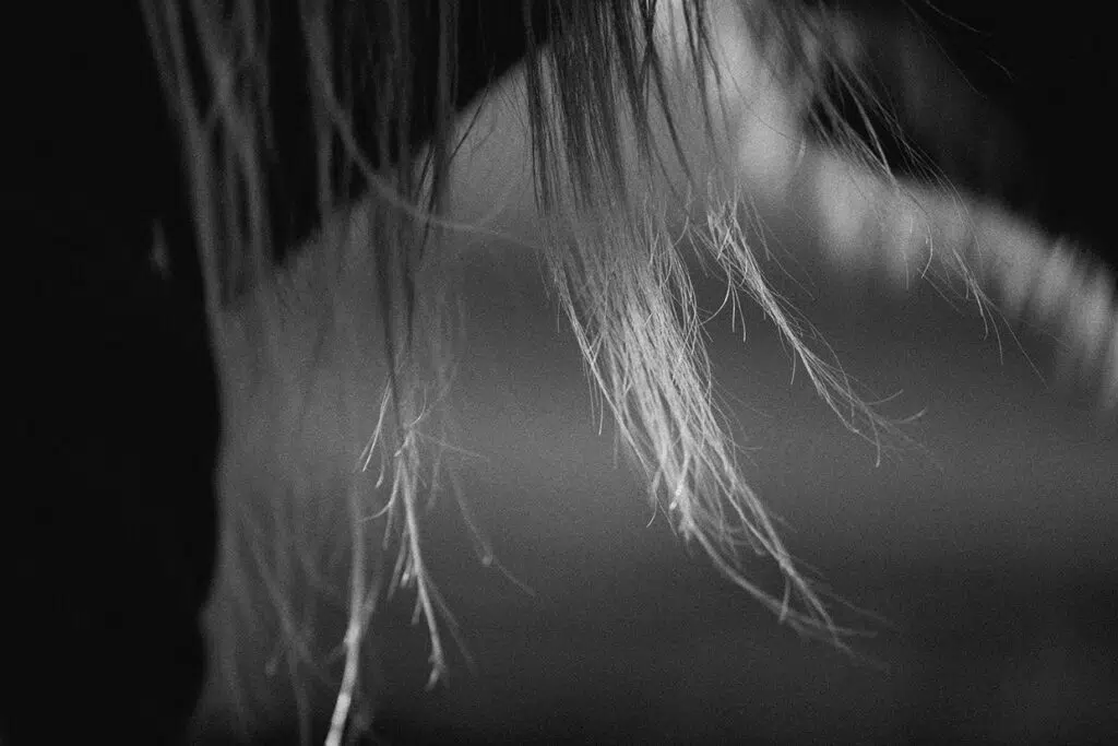 Mähne Licht Schwarz-Weiß-Foto Double Exposure Mehrfachbelichtung